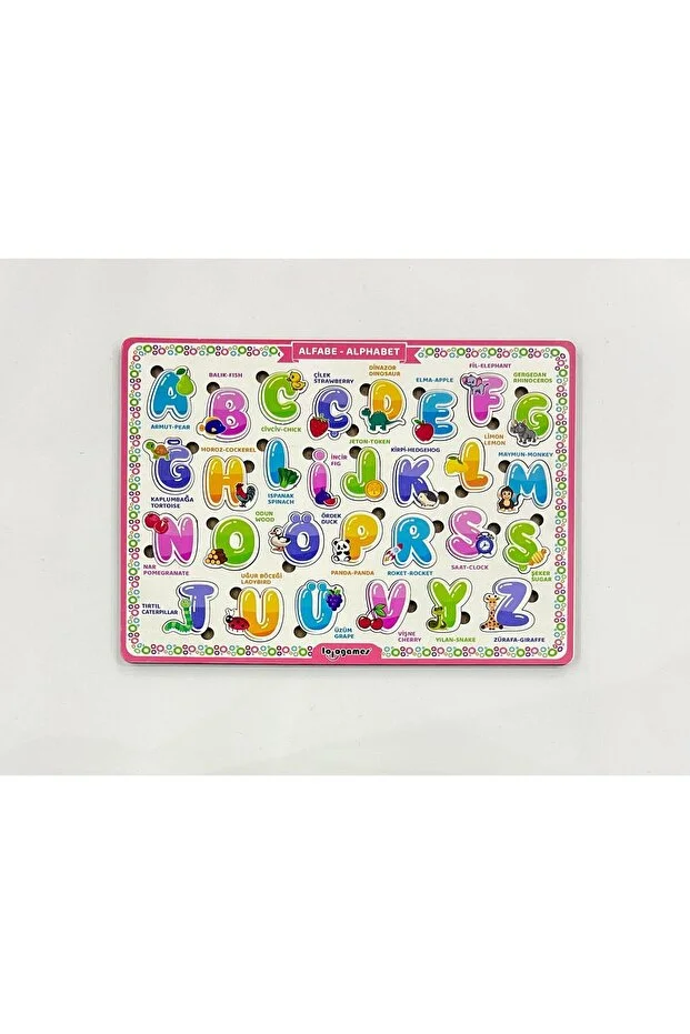 Ahşap Alfabe Eğitici Bul-tak Oyunu Puzzle - Yapboz